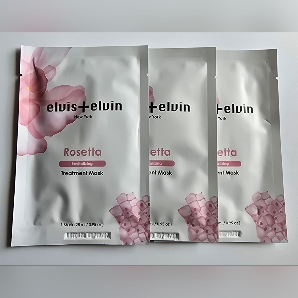 Elvis + Elvin Revitalizing Treatment Masks Rosetta 3 Pieces New